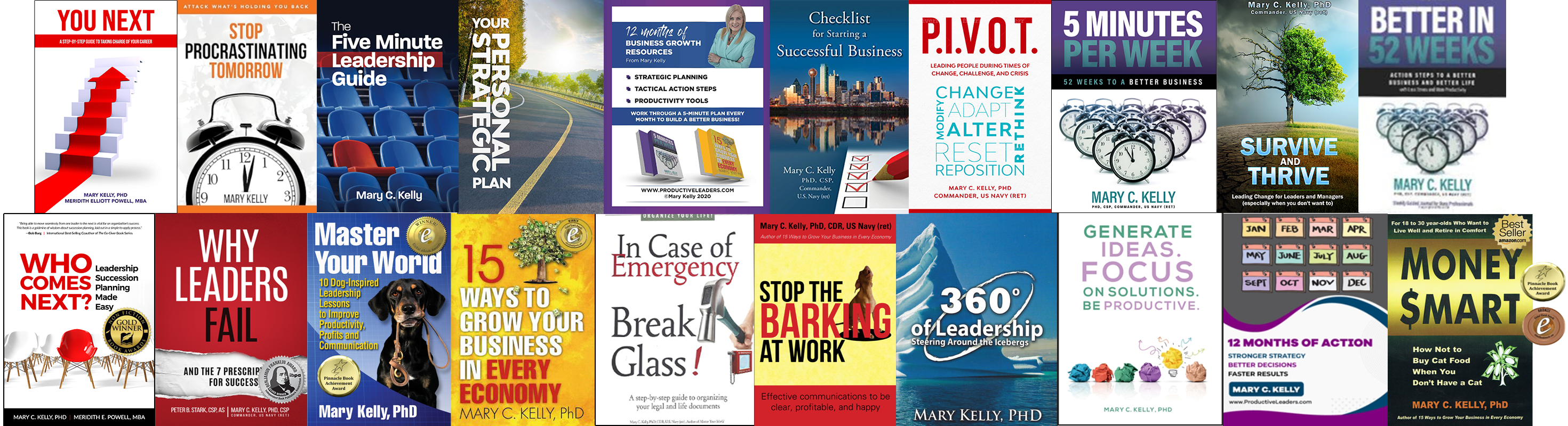 Dr. Mary Kelly's 21-book library